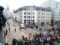 Baroness Thatcher Funeral - Ludgate Hill Stock Footage