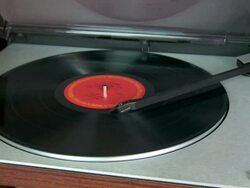 Vinyl Record player stops playing at end of side Stock Footage