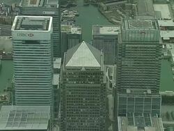 AERIAL WS Canary Wharf Stock Footage