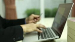 Businessman using laptop Stock Footage