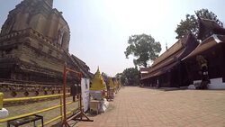 Thai Temple Wat Chedi Luang Stock Footage