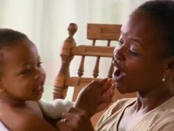 CU, Mother playing with son (12-17 months), Richmond, Virginia, USA Stock Footage
