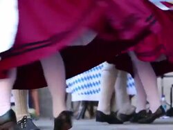 Bavarian folk dance at Oktoberfest in munich Stock Footage