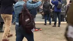 Riot police clash with anti Trump protesters News Clip