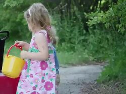 MS PAN Girl and boy picking berries and eating / Toronto, Ontario, Canada Stock Footage