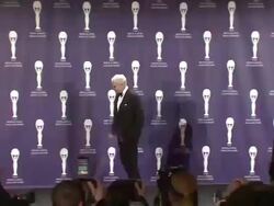 23rd Annual Rock and Roll Hall of Fame Induction Ceremony press room Stock Footage