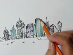 Landscape sketches,Hand-painted Stock Footage