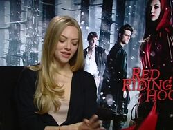 INTERVIEW Amanda Seyfried on how she occasionally shows her morbid sense of humour and how she keeps it light on set at the Red Riding Hood Interviews at London England. (Footage by WireImage Video/GettyImages) Stock Footage
