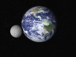 HD 1080p: moon orbit around earth with starfield. Loopable. Stock Footage