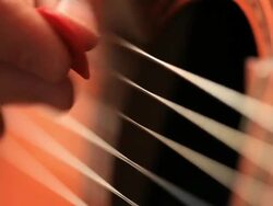 Close up video of guitarists hands macro Stock Footage