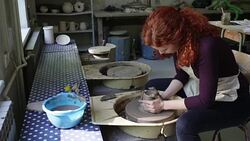 Woman Working Potters Stock Footage