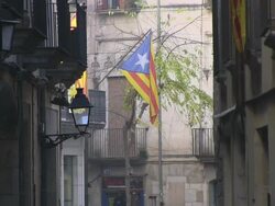 Catalonia Independence Flag Stock Footage