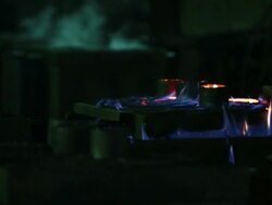 fire of Melting Metal in the Foundry Stock Footage