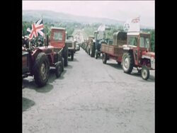 SYND 28 5 74 FARMERS PROTEST IN SUPPORT OF GENERAL STRIKE News Clip