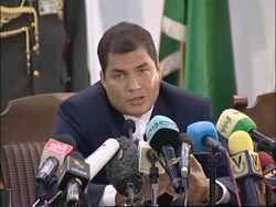 Press conference with Ecuador president at OPEC summit News Clip