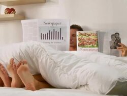 Couple Reading In Bed Stock Footage