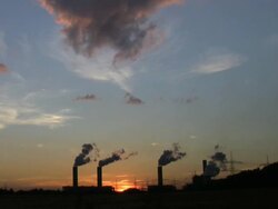 PAL:Power plant at sunset Stock Footage