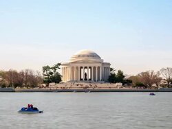HD Time-lapse:Jefferson Memorial in Washington DC Stock Footage