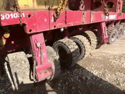 CU Shot of heavy goods transport at bridge construction / Wellen, river Moselle, Germany Stock Footage