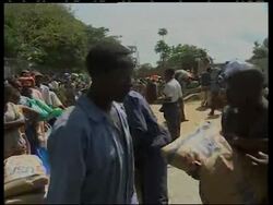 Hospital, food distribution, refugees News Clip