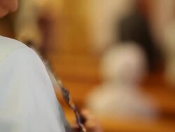 holding fan women elegant Stock Footage