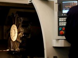 CNC Operator Programming Stock Footage