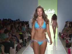 Models walk the runway at Aguaclara, Aquarella, Mia Marcelle, Sauvage, Toxic Sadie Swimwear - Mercedes-Benz Fashion Week Swim 2015 Stock Footage