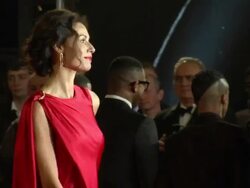 Minnie Driver at 'Skyfall' Royal World Premiere at Royal Albert Hall at Royal Albert Hall on October 23, 2012 in London (Footage by WireImage Video/Getty Images) Stock Footage