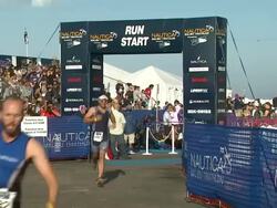 ATMOSPHERE - Runners at Nautica Malibu Triathlon Presented by Equinox on 9/8/13 in Malibu, CA. Stock Footage