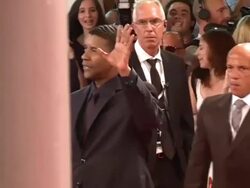 Actor Denzel Washington and director Antoine Fuqua attend the 62st San Sebastian International Film Festival opening ceremony at the Kursaal Palace Stock Footage