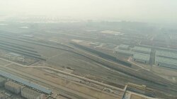 Aerial View of Air Pollution In China Stock Footage