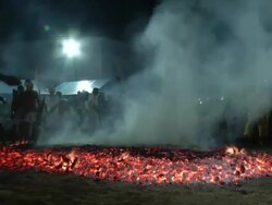 Firewalking at Phuket Vegetarian Festival Stock Footage