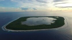 Manra Atoll and lagoon at dawn, Kiribati Stock Footage