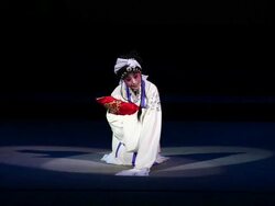 MS Actress performing qinqiang opera in theater, qinqiang is representative folk opera of northwest china AUDIO / xi'an, shaanxi, china Stock Footage