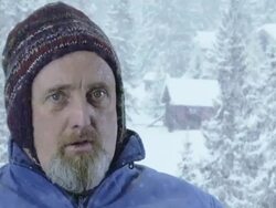 Man outdoors in winter Stock Footage