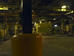 Abandonded auto component factory Stock Footage