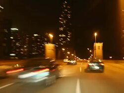 Night Driving on Lake Shore Drive in Chicago Part 2 Stock Footage