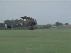Plane taking off, Shuttleworth, Bedfordshire Stock Footage