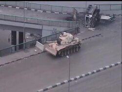 Hundreds of pro-democracy protesters continued to gather in Cairo's Tahrir Square on Saturday morning, calling for an end to 82-year-old Egyptian President Hosni Mubarak's authoritarian rule after nearly 30-years in power News Clip