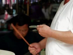 MS Shot of people performing Chinese traditional folk art / Tianjin, China Stock Footage