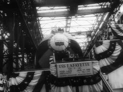 Jackie Kennedy christens USS LaFayette submarine Stock Footage