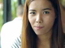 Young woman eating fresh salad Stock Footage