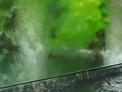 Water fall form the glass. Stock Footage