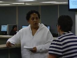 MS Woman seeking job to worker at state run job center / Jackson, Michigan, United States  Stock Footage