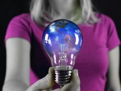 holding light of ecology Stock Footage
