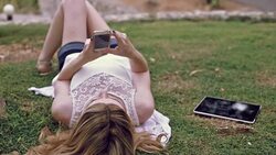 Relaxing and Lying Stock Footage