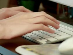 MS Shot of Young woman using keyboard in her room / Nakano, Tokyo, Japan Stock Footage