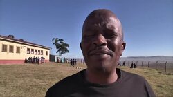 Zuma commenting on Mandela in speech to students, children singing; youth choir News Clip