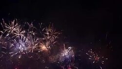 Gold Firework Blooming Stock Footage