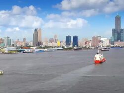 harbor of modern city Stock Footage